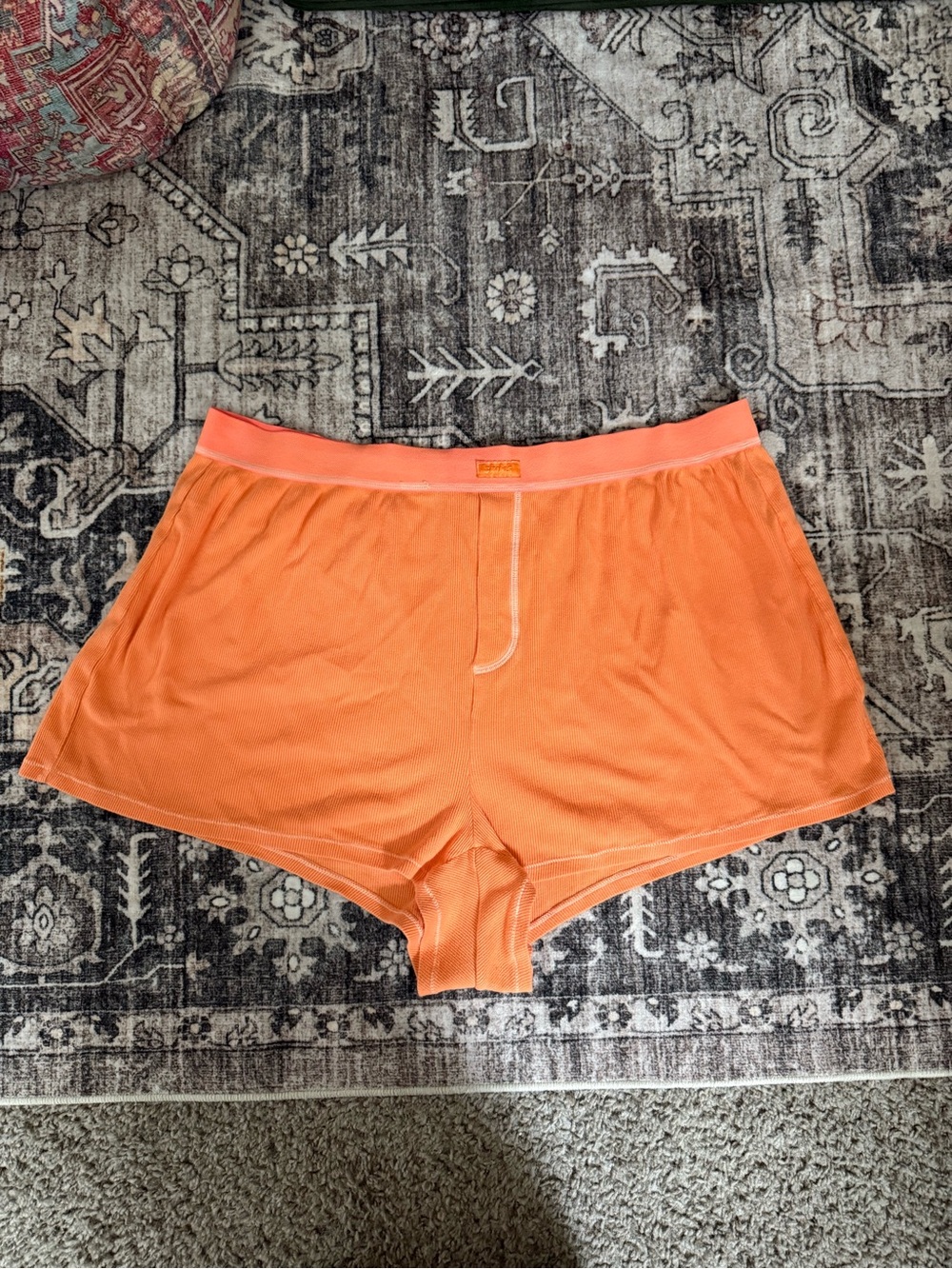 SKIMS Orange Boxer Lounge Shorts - Size 2XL